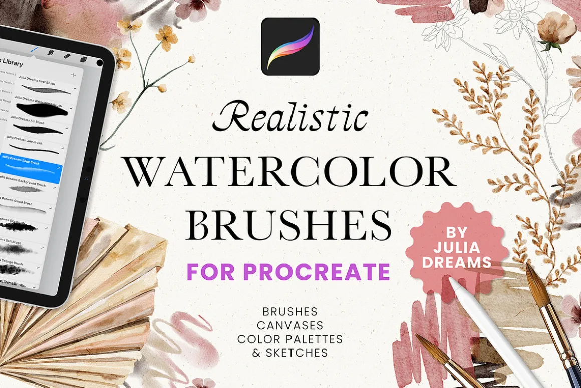 Real Watercolor Procreate Brushes