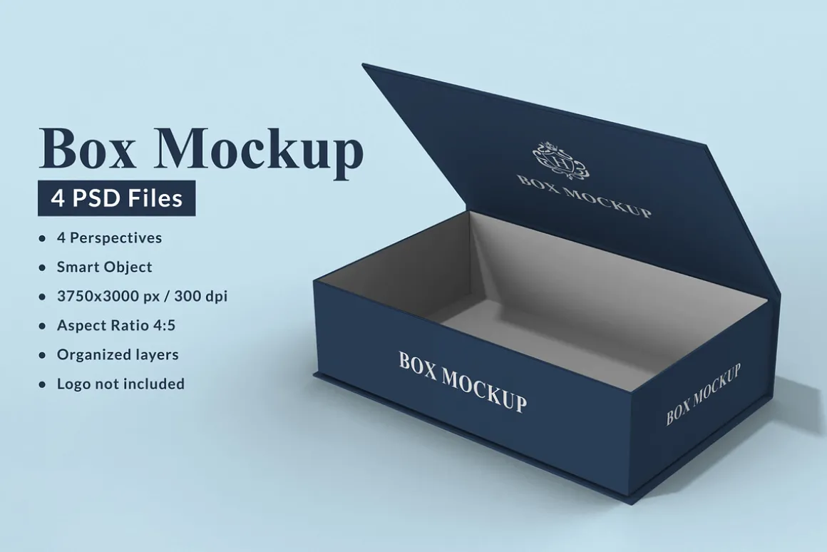 Rectangular Luxury Gift Box Mockup