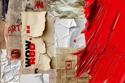 Red collage Cut out Mixed media set