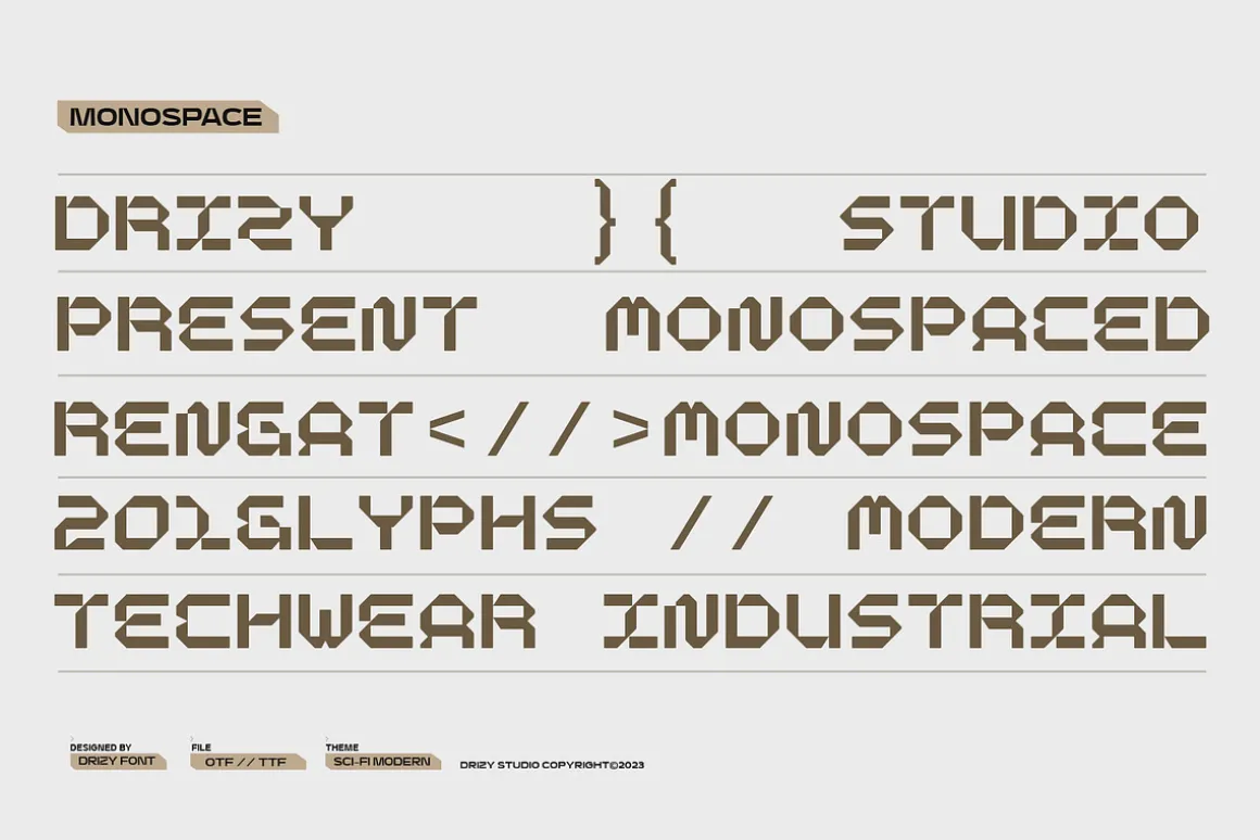 Rengat Mono - Modern Monospace Font