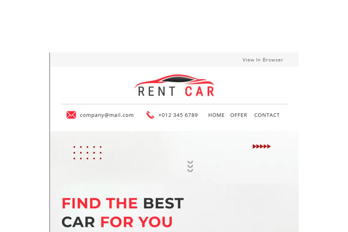 Rent Car - Email Template