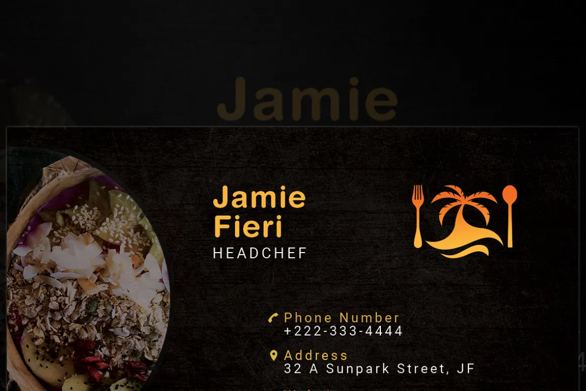 Restaurant business card template