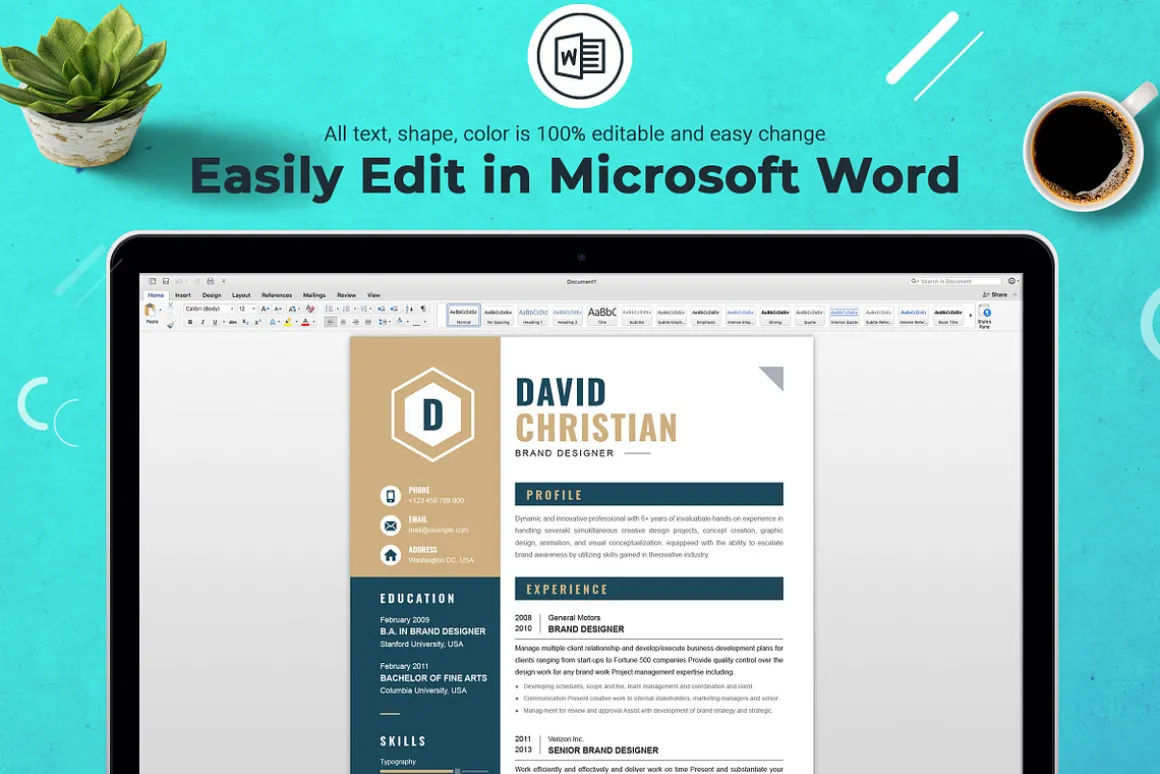 Resume Template for Brand Designer