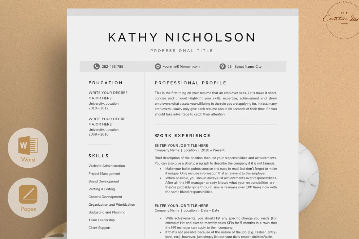 Resume/CV - The Kathy