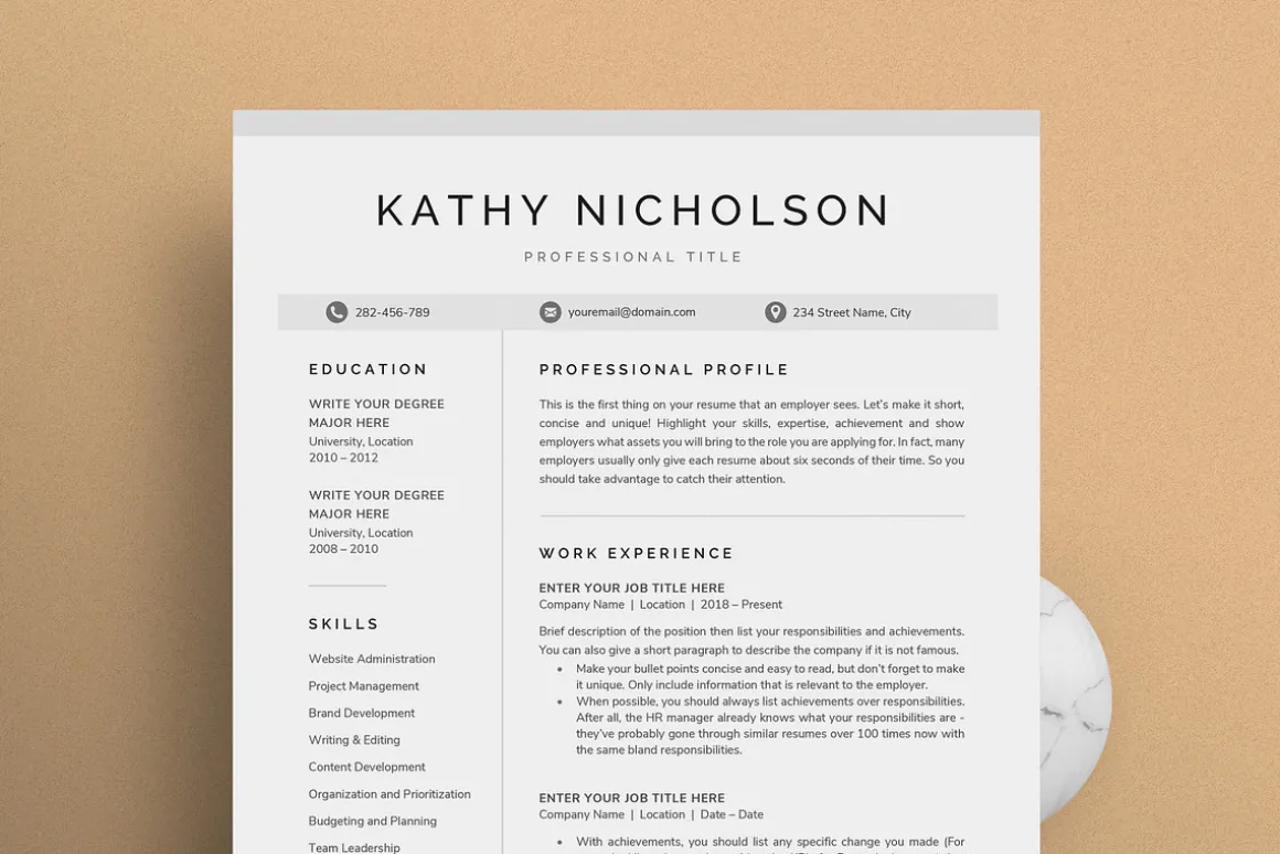 Resume/CV - The Kathy
