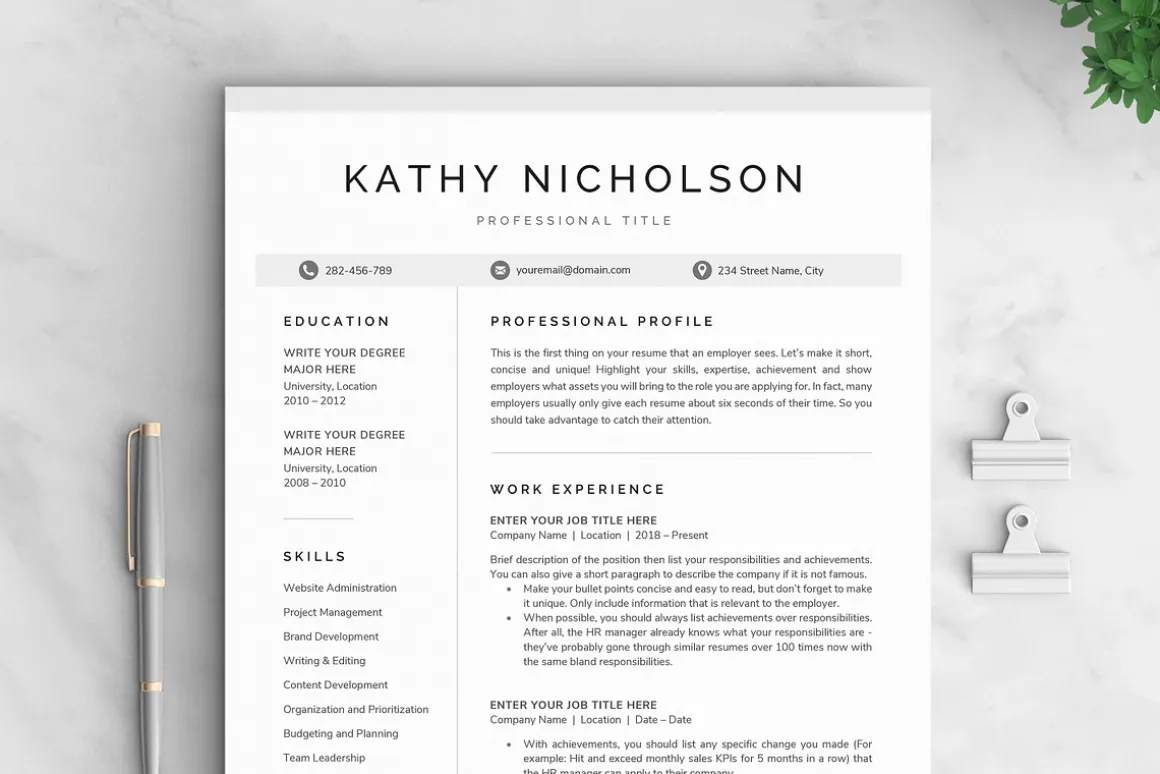 Resume/CV - The Kathy