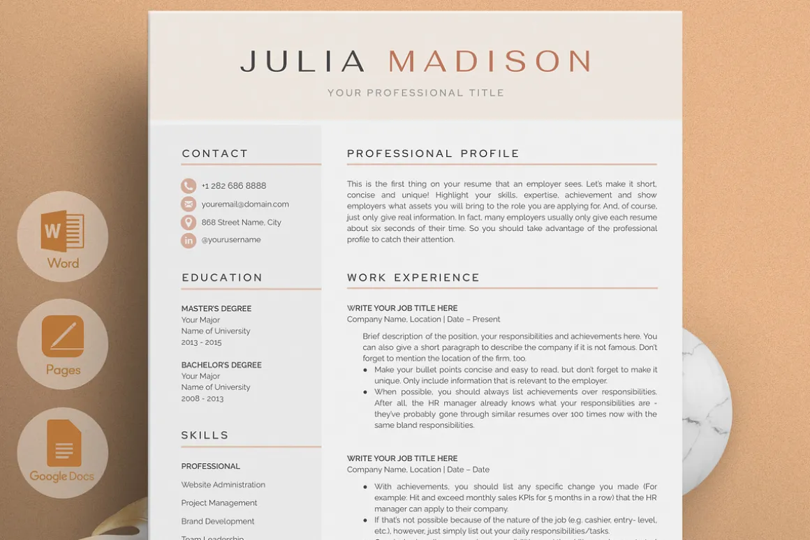Resume/CV - The Madison