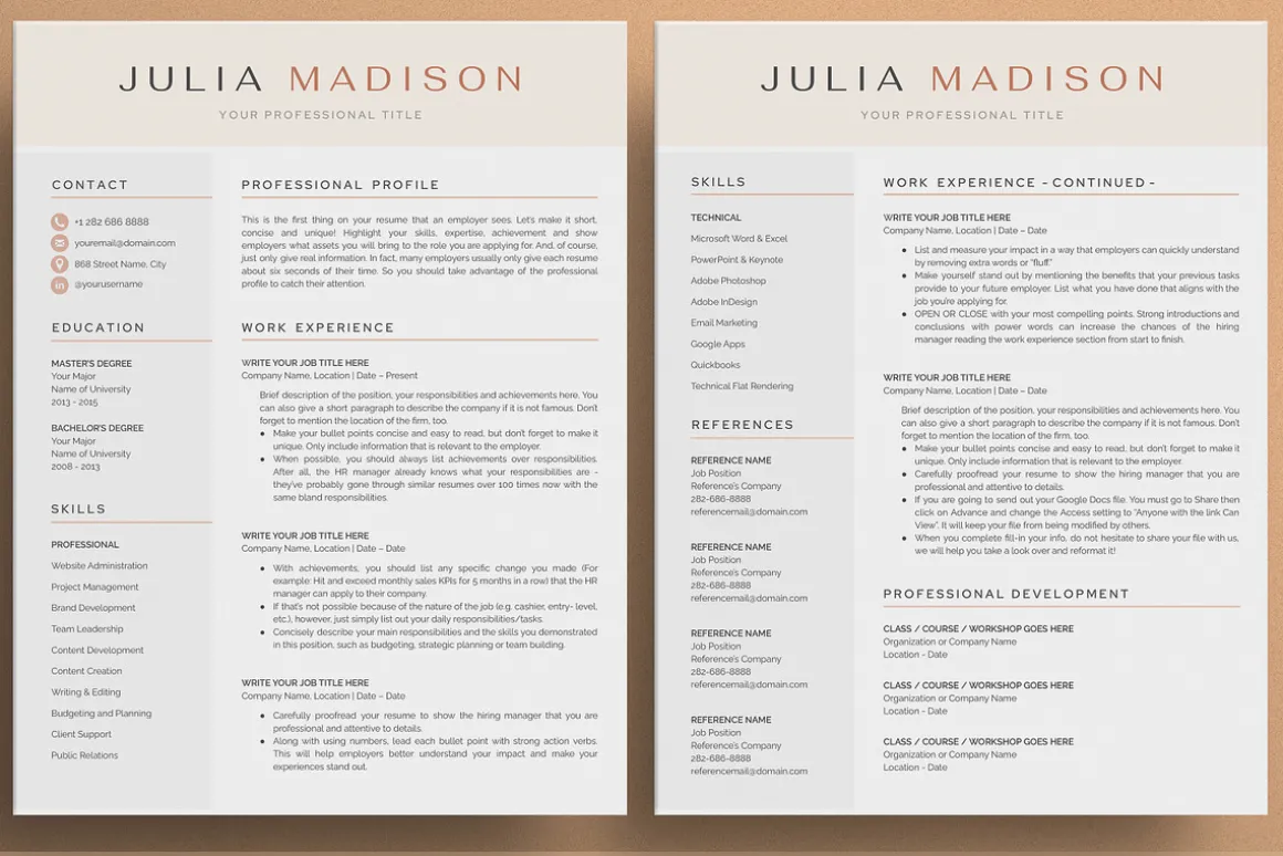 Resume/CV - The Madison