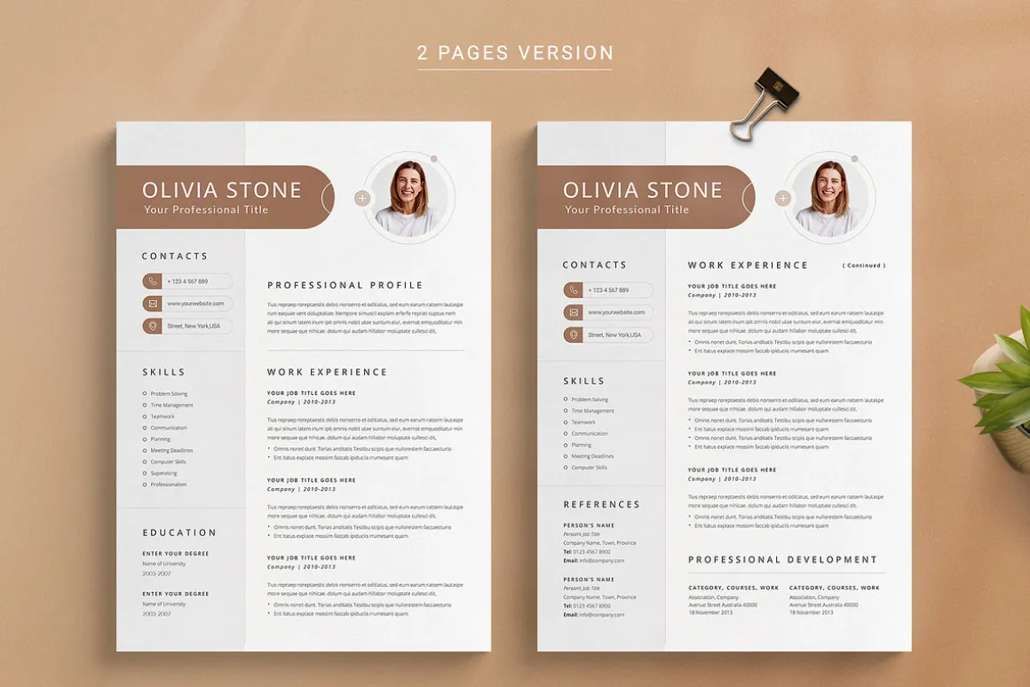 Resume Template / CV - Olivia