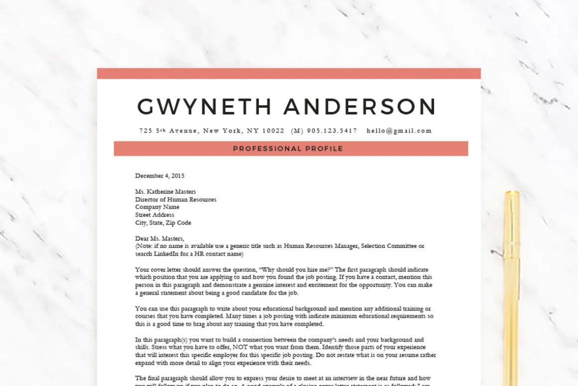 Resume Template "Gwyneth"