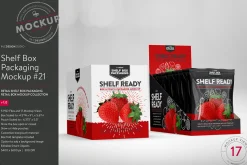 Retail Shelf Box 21 Packaging Mockup