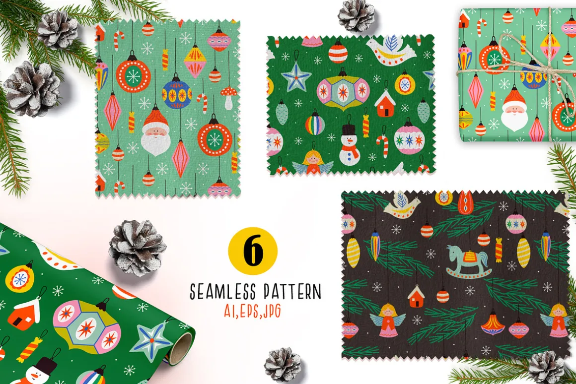 Retro Christmas ornaments