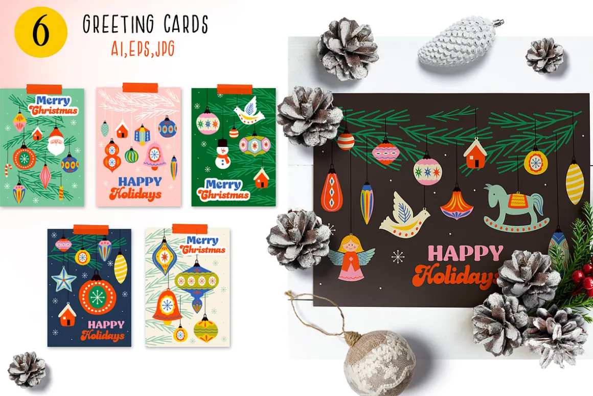 Retro Christmas ornaments