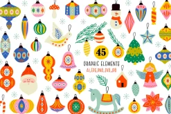 Retro Christmas ornaments