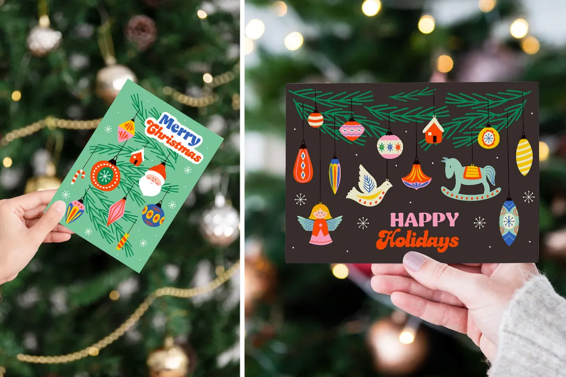 Retro Christmas ornaments