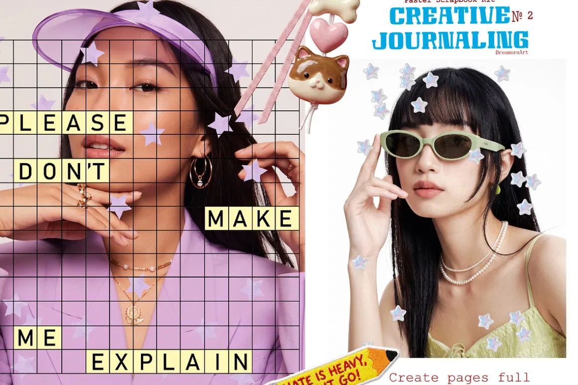 Retro Pastel Scrapbook Kit