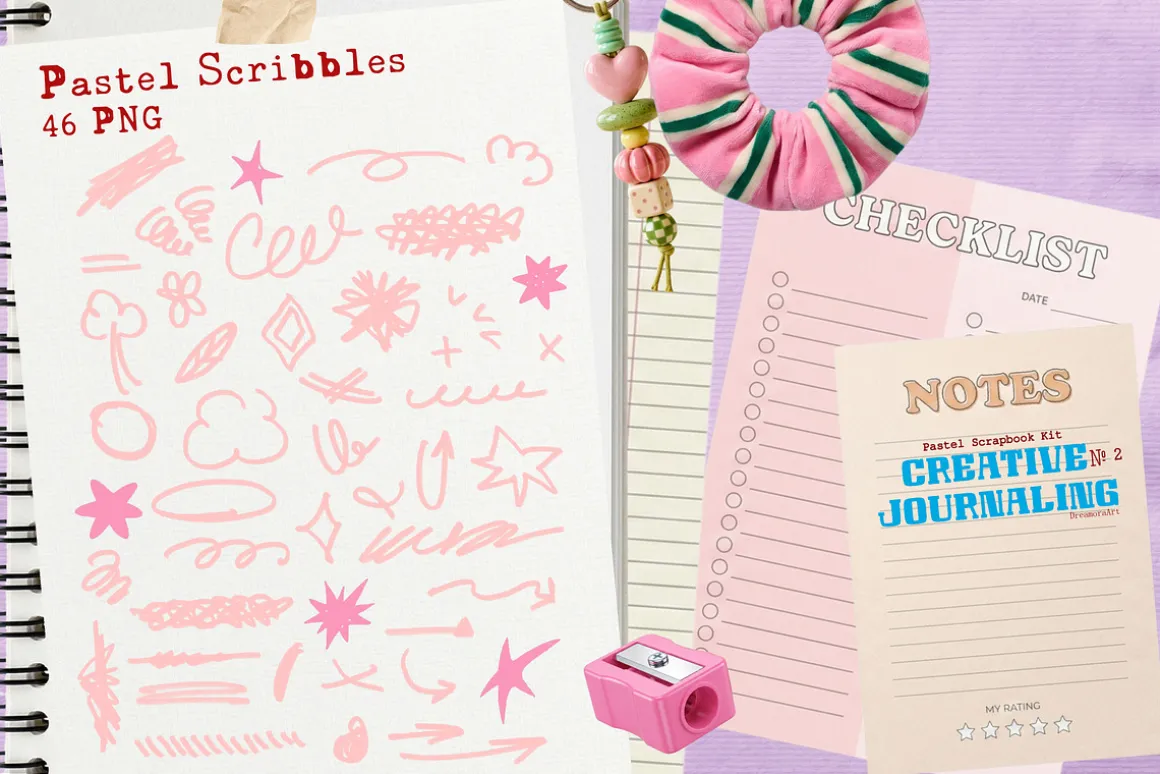 Retro Pastel Scrapbook Kit