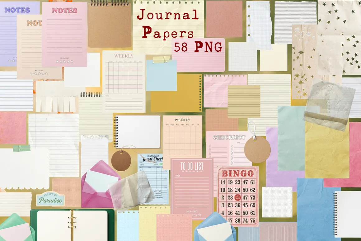 Retro Pastel Scrapbook Kit