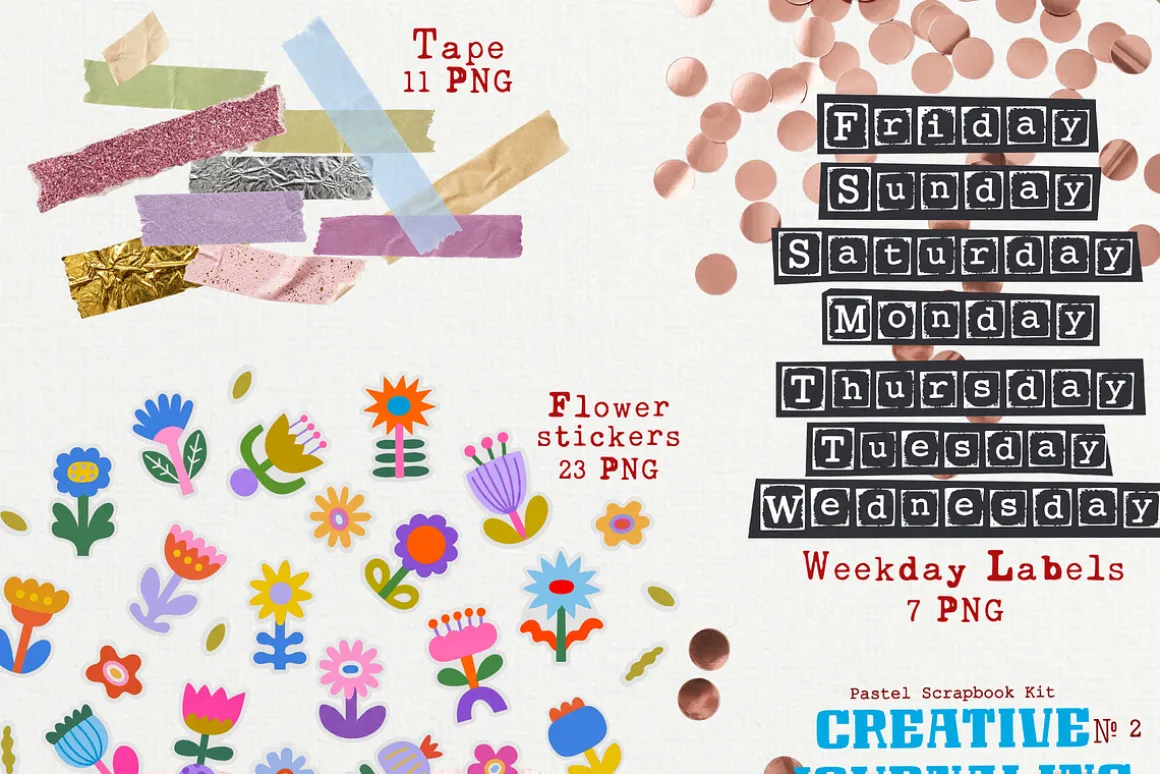 Retro Pastel Scrapbook Kit
