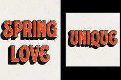 Retro Print Square,Poster Text Effec