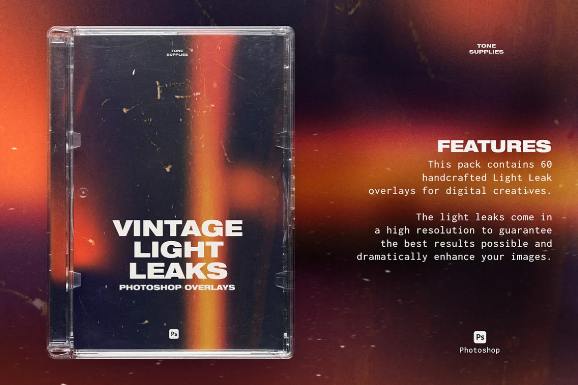 60 Retro Analog Light Leak Overlays