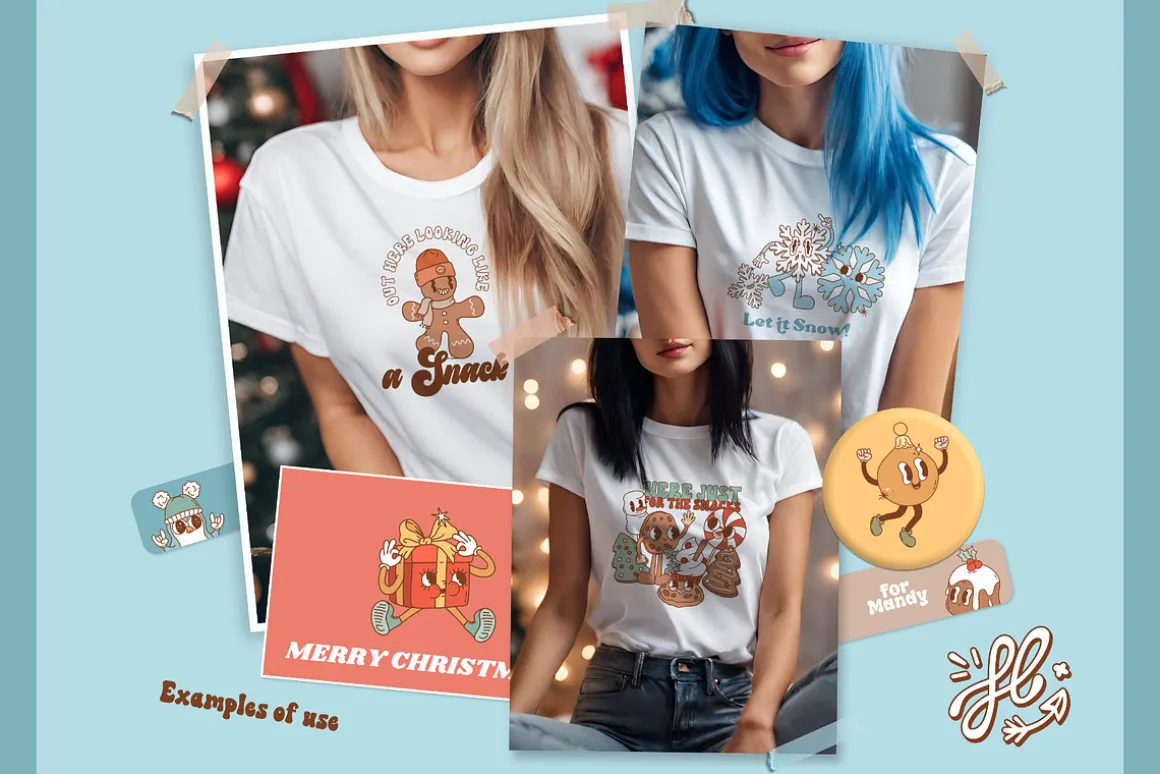 Retro Christmas characters bundle