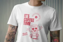 Retro Coffee Mascot T-Shirt Design