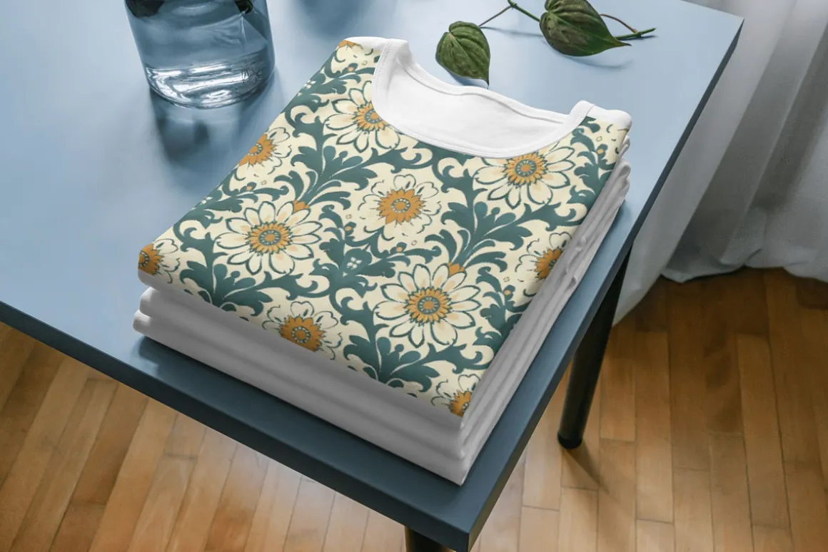 8 Retro Daisy Deco Seamless Patterns