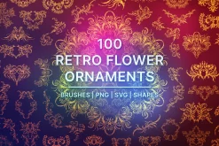100 Retro Flower Ornaments