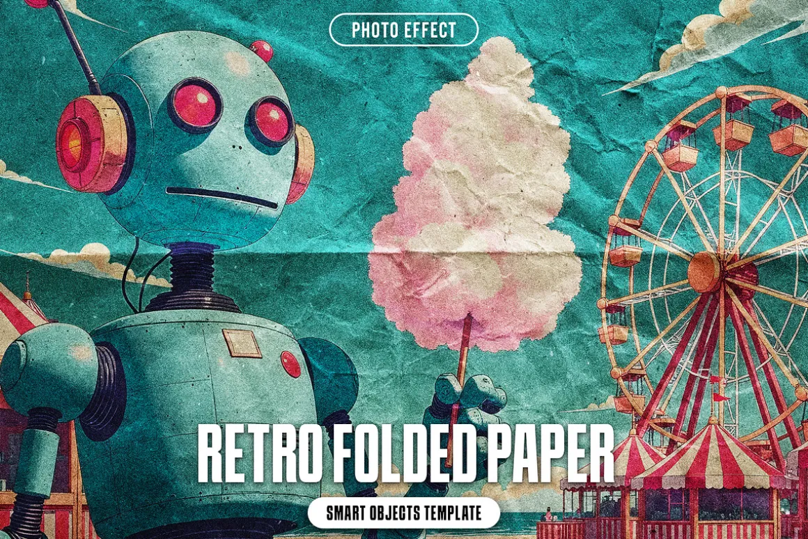 Retro Folded Paper Photo Effect