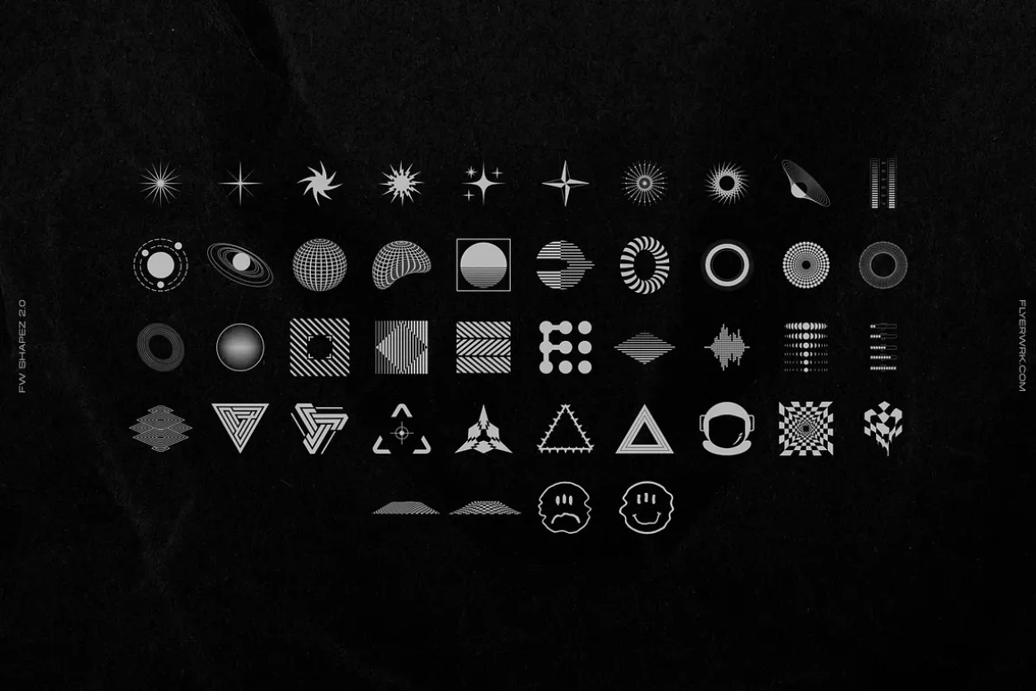 200 Retro Futuristic Shapes