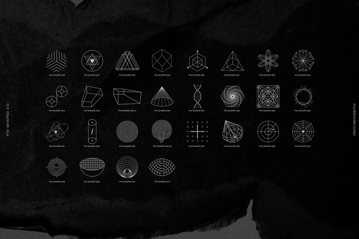 200 Retro Futuristic Shapes