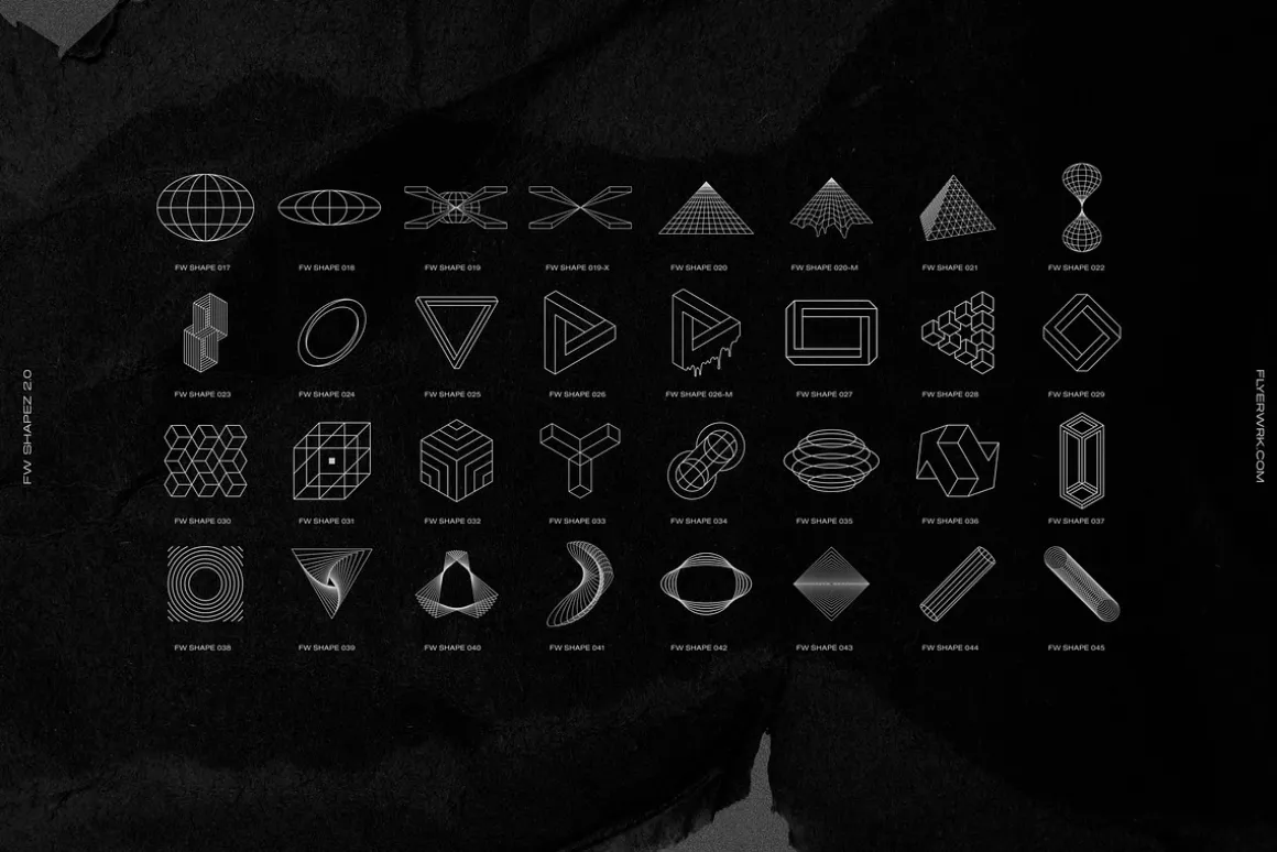 200 Retro Futuristic Shapes