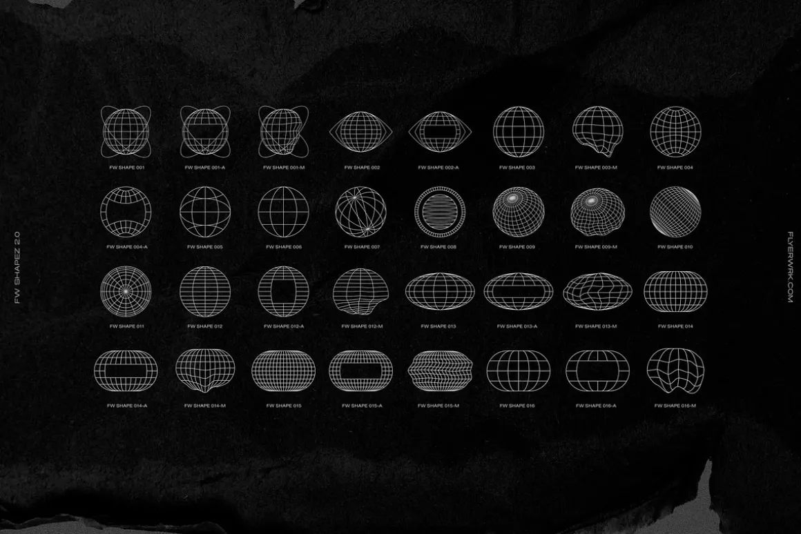 200 Retro Futuristic Shapes