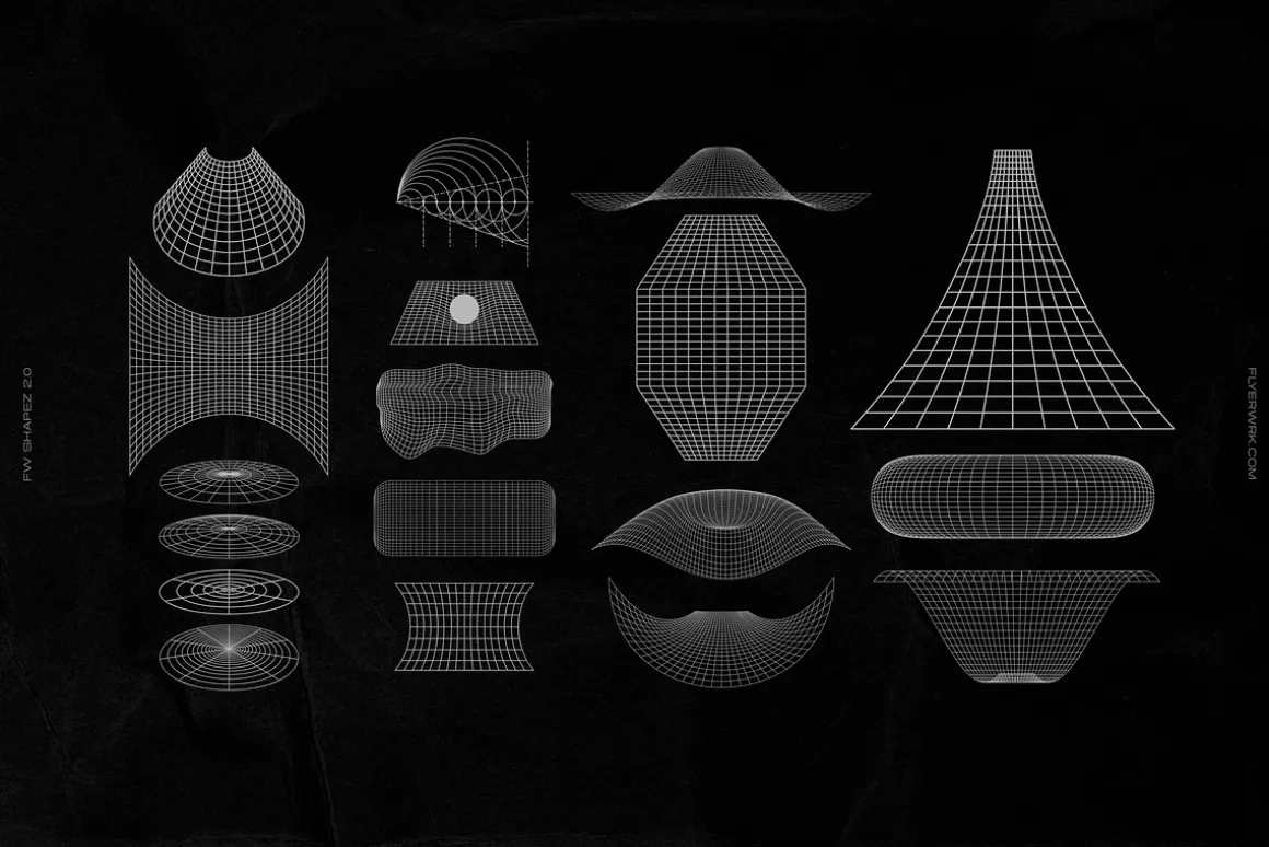 200 Retro Futuristic Shapes