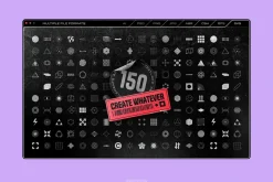 150 Retro-Futuristic Textured Shapes