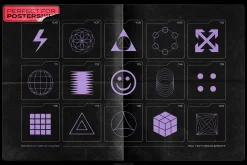 150 Retro-Futuristic Textured Shapes