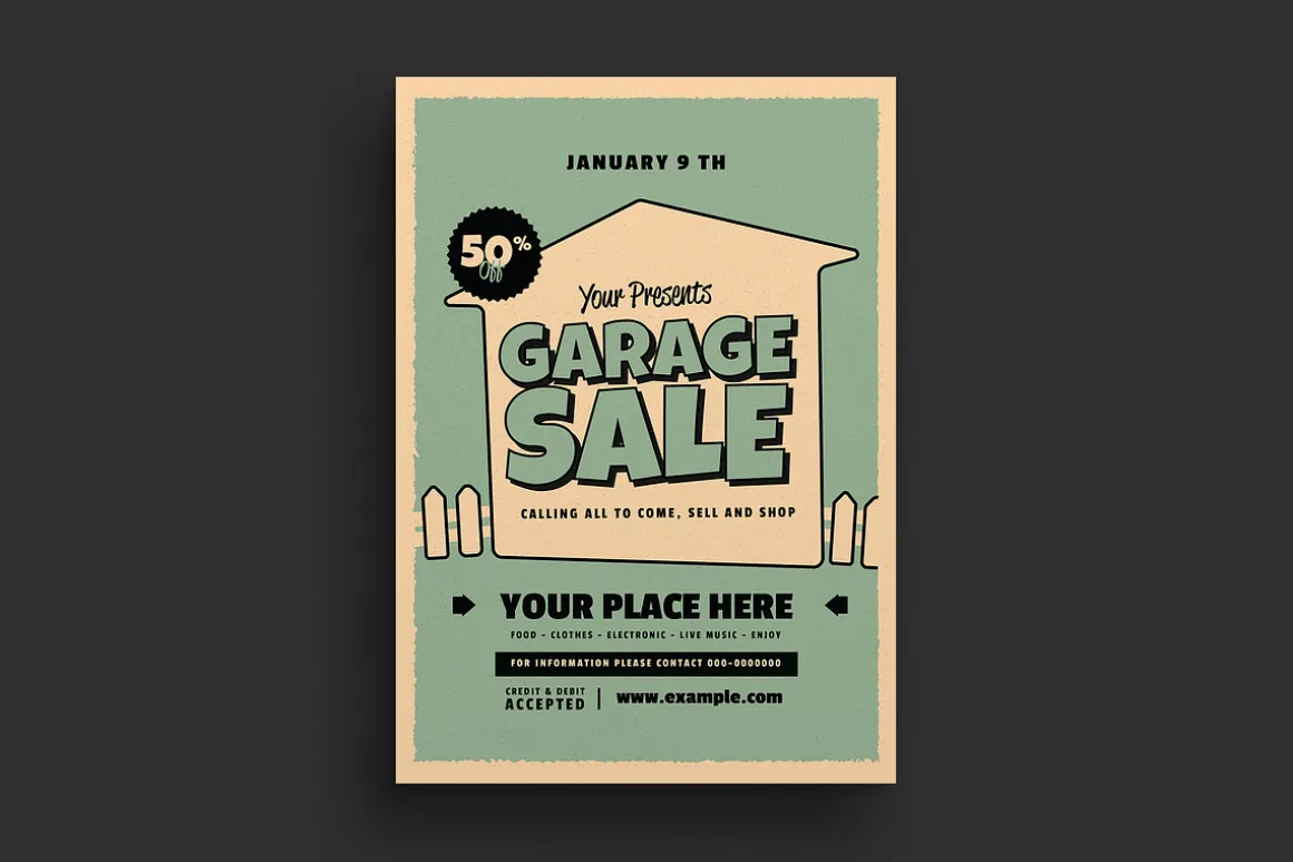 Retro Garage Sale Event Flyer