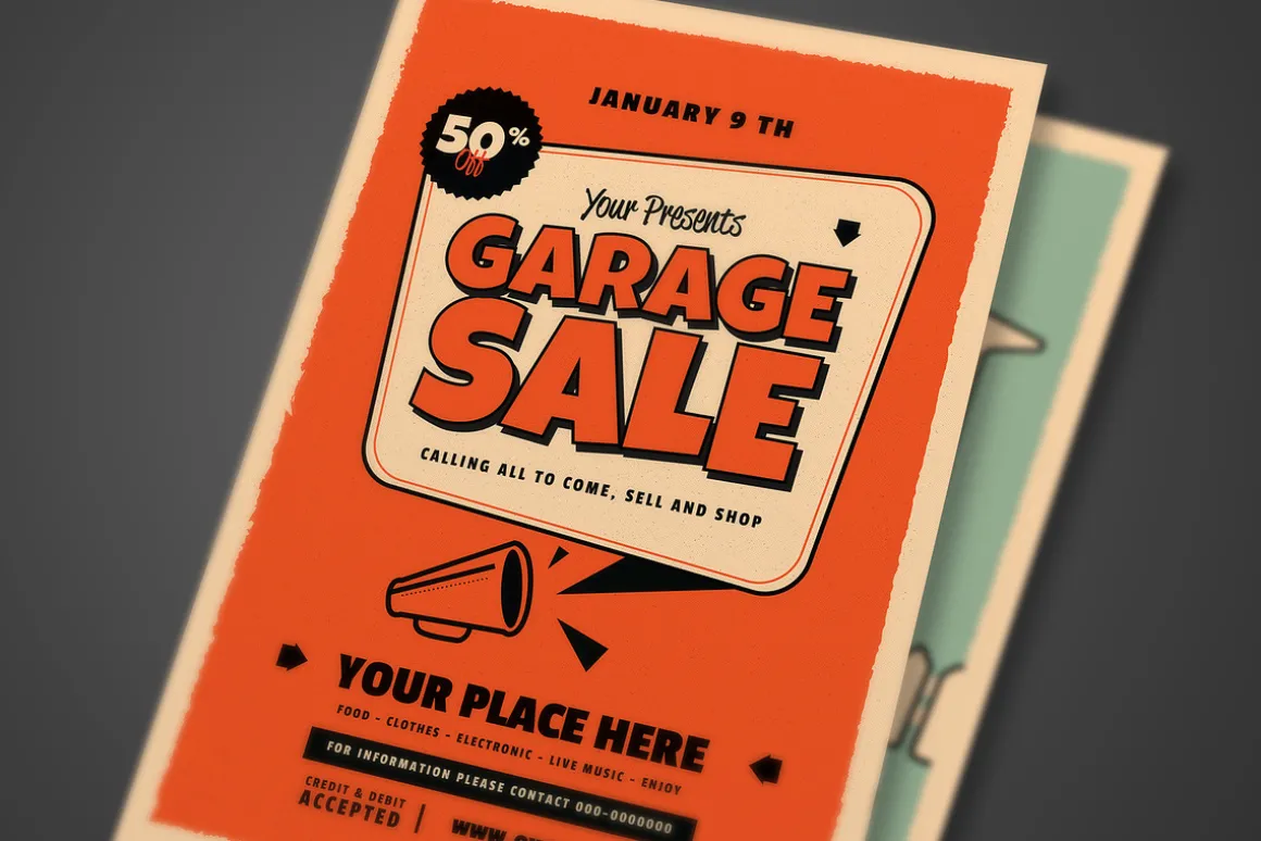 Retro Garage Sale Event Flyer
