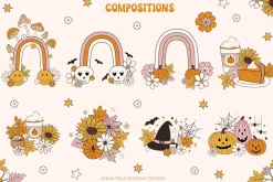 Retro Groovy Autumn Halloween