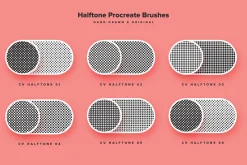 Retro Halftone Procreate Brushes