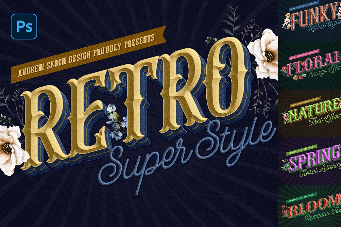 Retro Lettering Text Effect