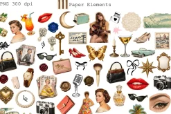 Retro Paper Collage Kit Classic