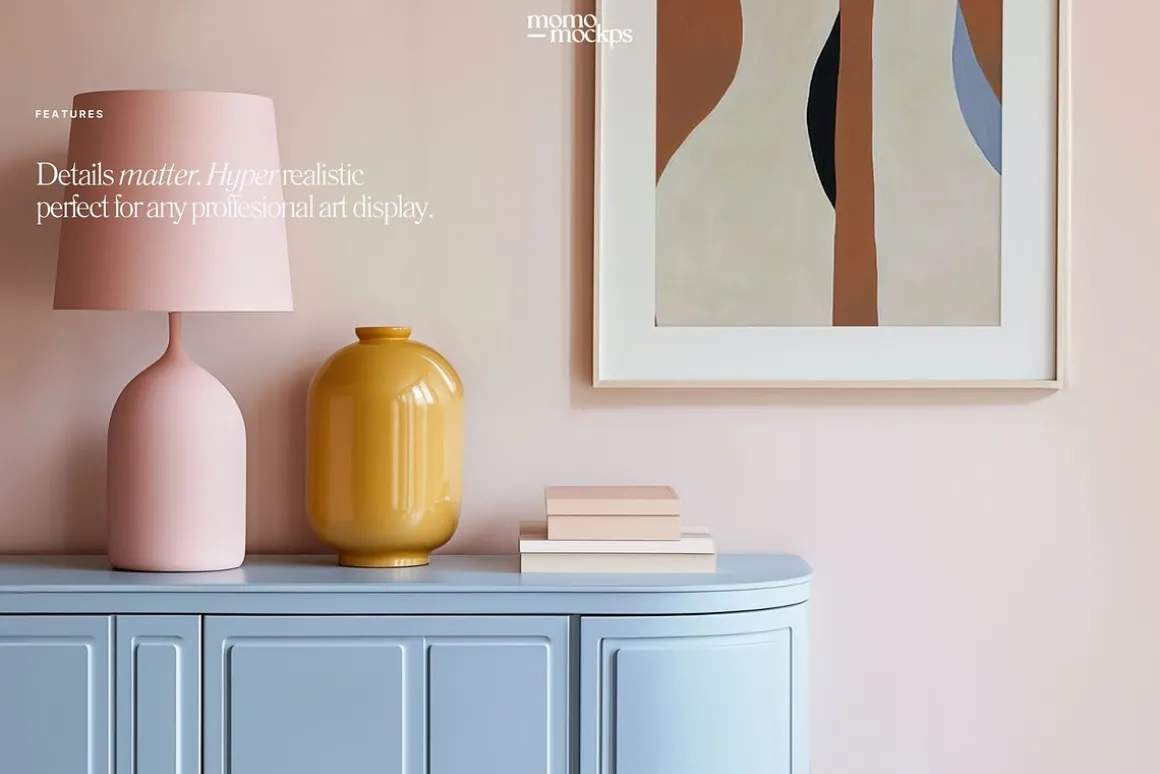 Retro Pink Interior Frame Mockup