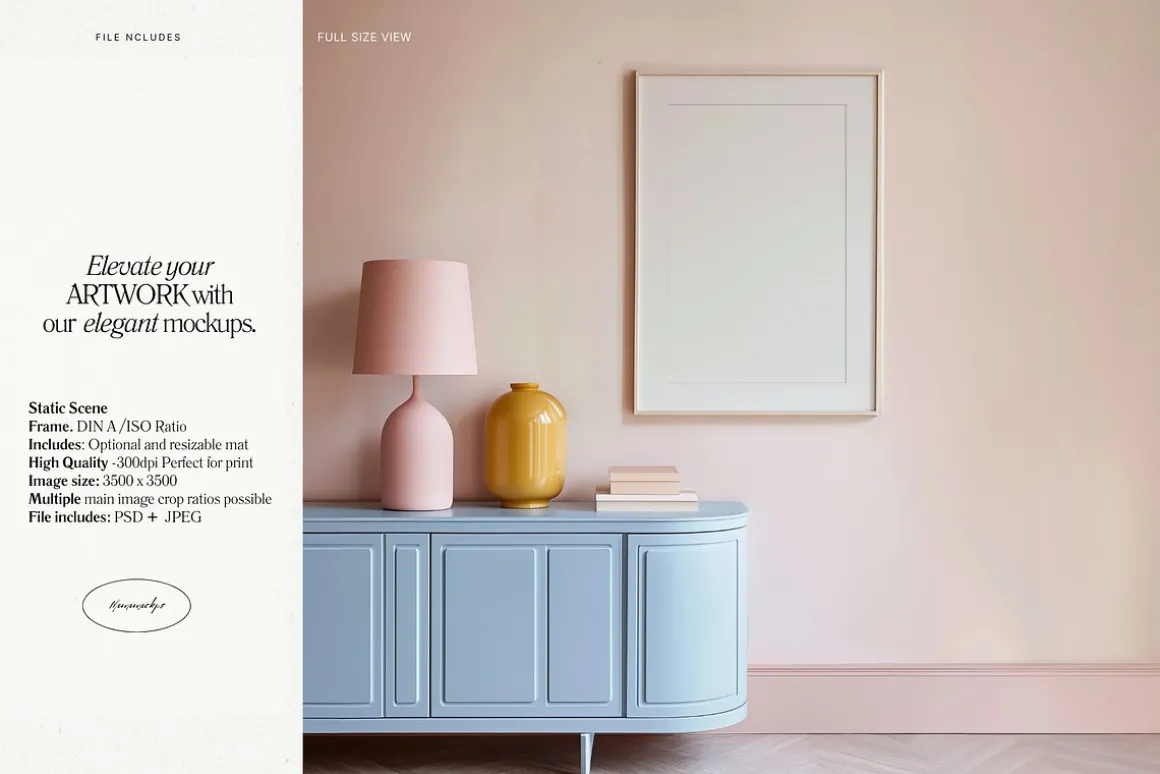 Retro Pink Interior Frame Mockup