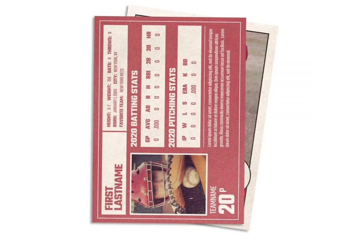 Retro 80s Baseball Card Template