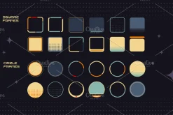 Retro Space UI. Set of 100 elements