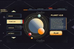 Retro Space UI. Set of 100 elements