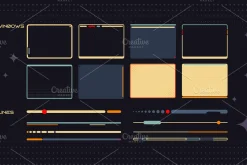 Retro Space UI. Set of 100 elements