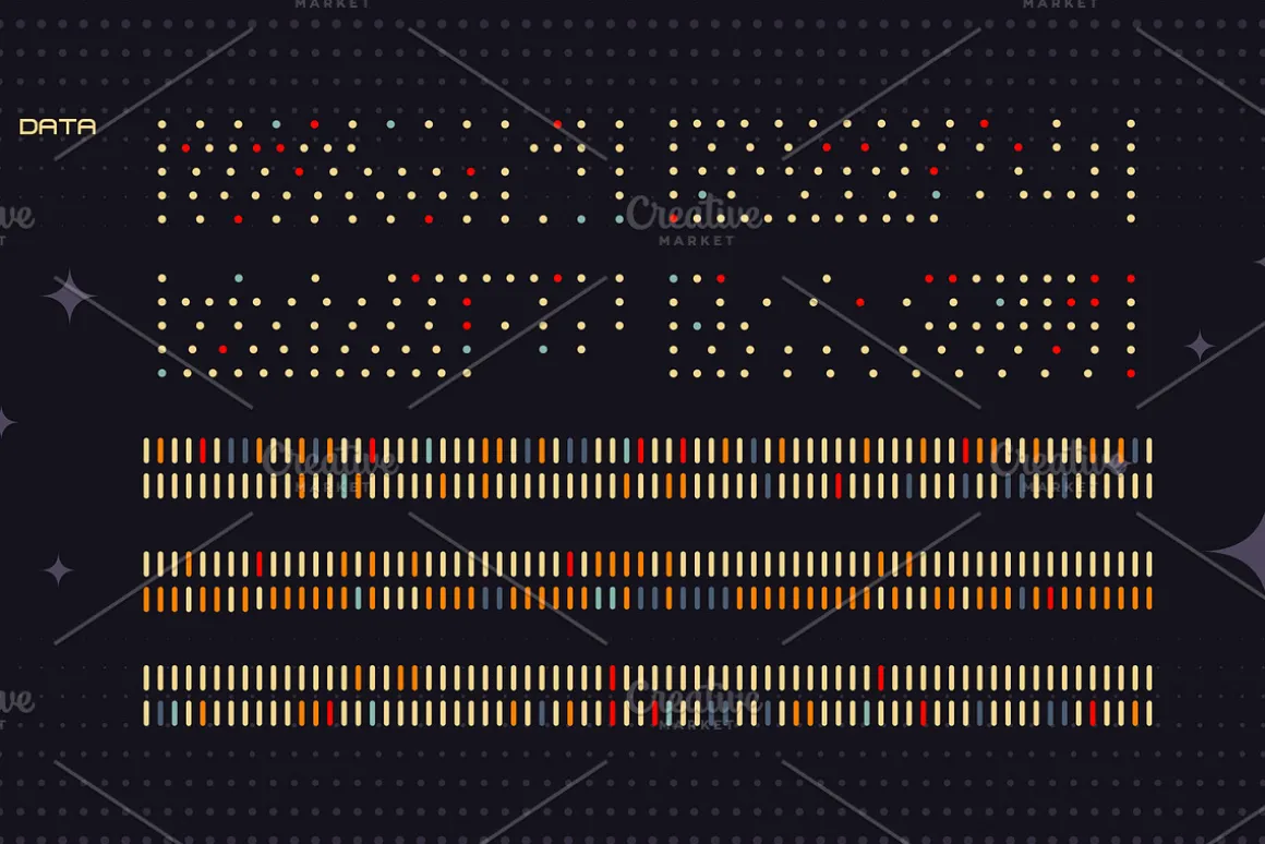 Retro Space UI. Set of 100 elements